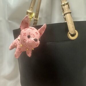 Light Pink French bulldog, purse, charm NWT